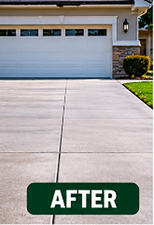 Driveway after concrete leveling, smooth and even