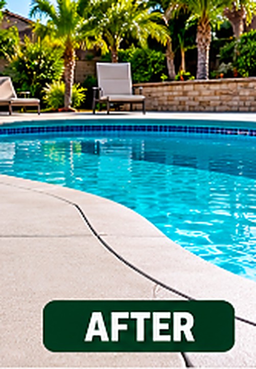 Pool Deck after concrete leveling, smooth and even