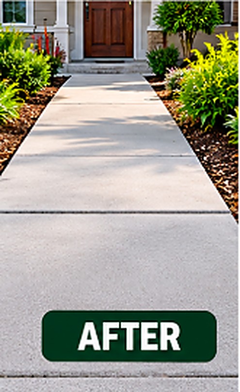 Sidewalk after concrete leveling, smooth and even